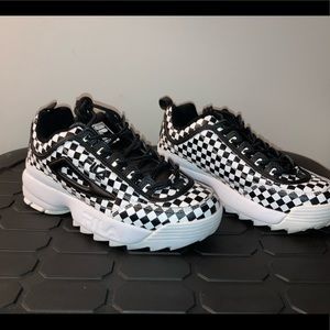 Fila black and white checkered sneakers